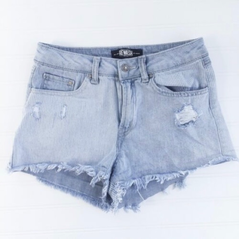 rewash two tone jean shorts